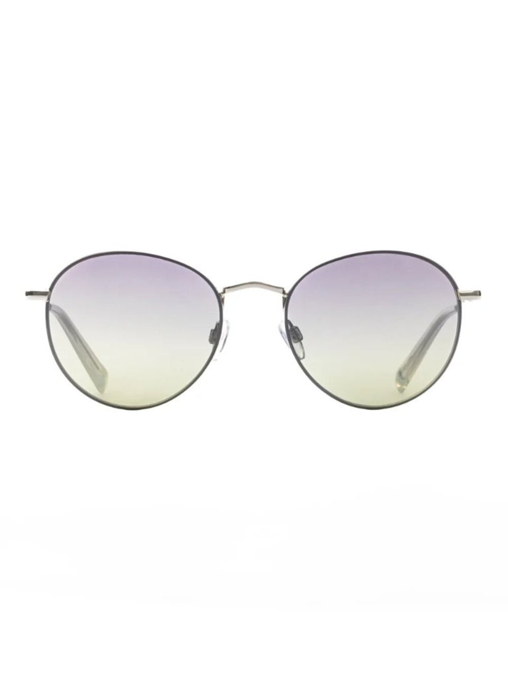 Elton John GALAXY 1 SILBIL Frame/Polarized Purple Green Lenses Sunglasses